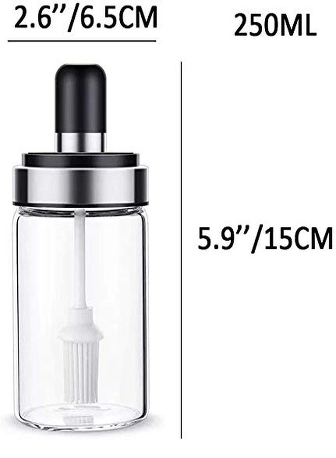 DENSITY COLLECTION Kitchen High Borosilicate Glass Spice Jars Seasonning Box Jar Condiment Jar,Combination Spoon and Lid Design,Premium Commercial Grade For Kitchen Use 250ml (4 Pcs, Brush Spoon jar) - Image 4